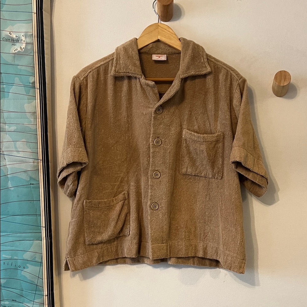 Terry. Toweling Button-Up Shirt